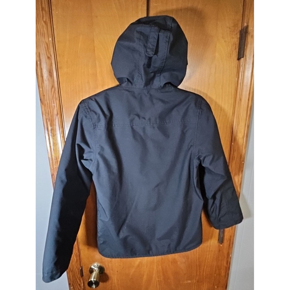 Berne Coastline Black Nylon Hooded Zip Up Fleece Lined Jacket Youth Kids Medium - Picture 2 of 9